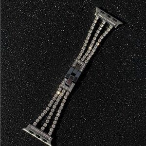 Silver Rhinestone Apple Watch Band